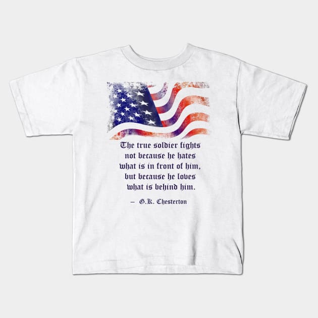 American Patriot. Words of Wisdom Collection Kids T-Shirt by ArtlyStudio